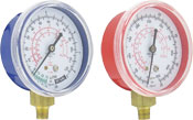 Manômetro para Sistemas de Refrigerantes nas Cores Azul e Vermelho Série FG 